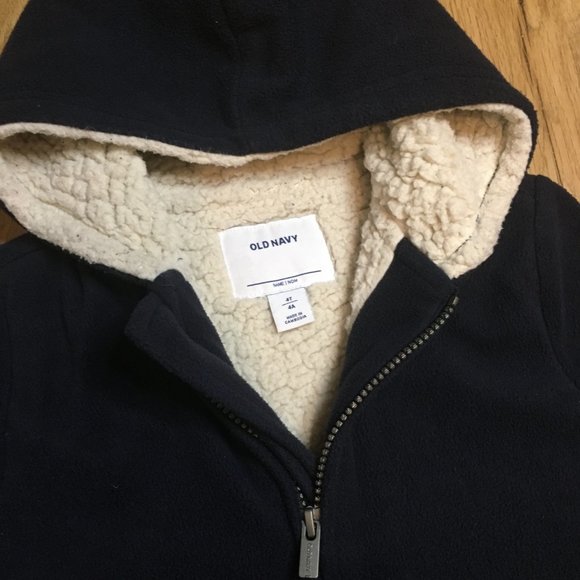 Old Navy Fleece Sherpa zip up Hoodie Jacket - Picture 3 of 5